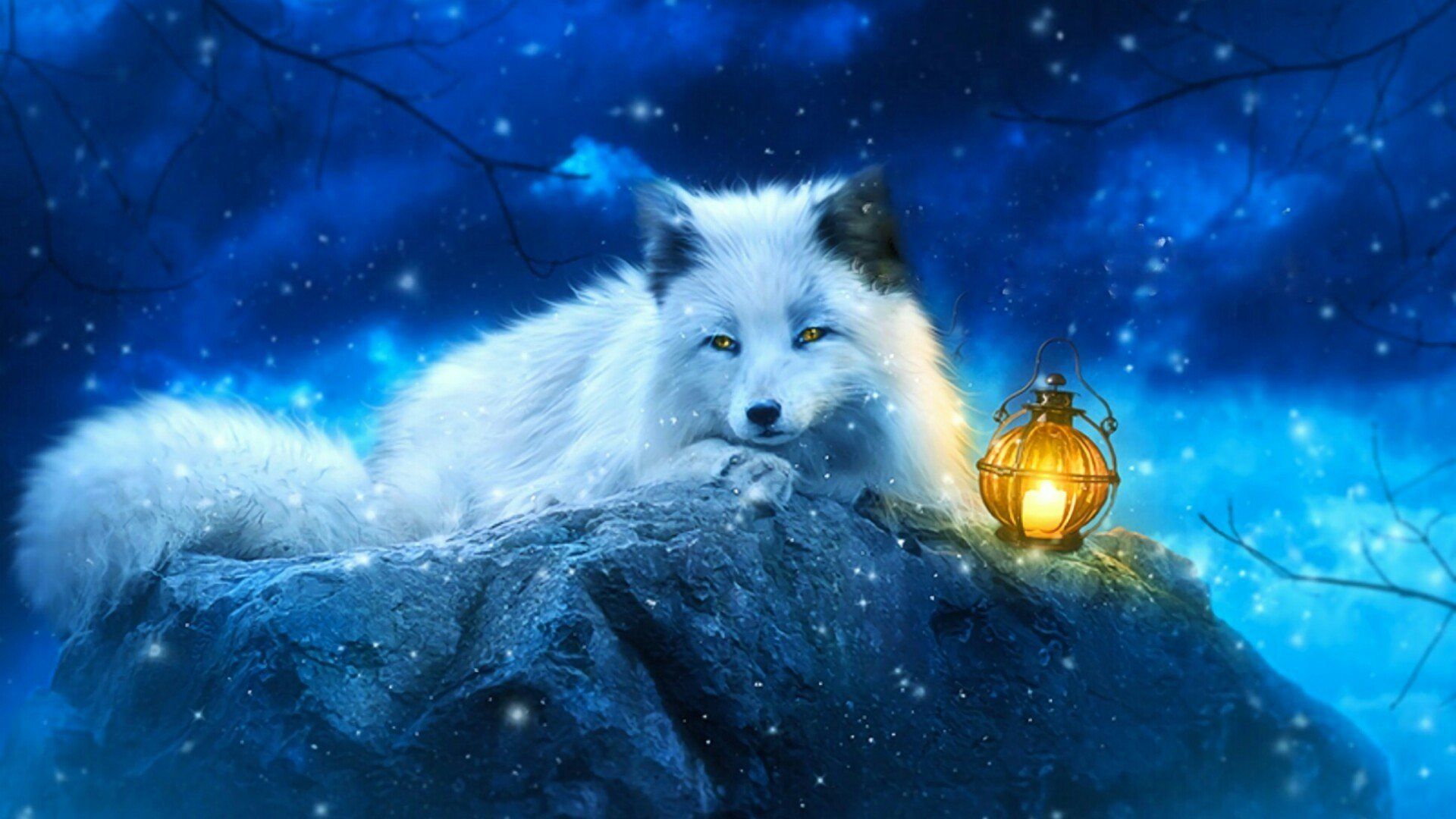 fantasy arctic fox wallpaper