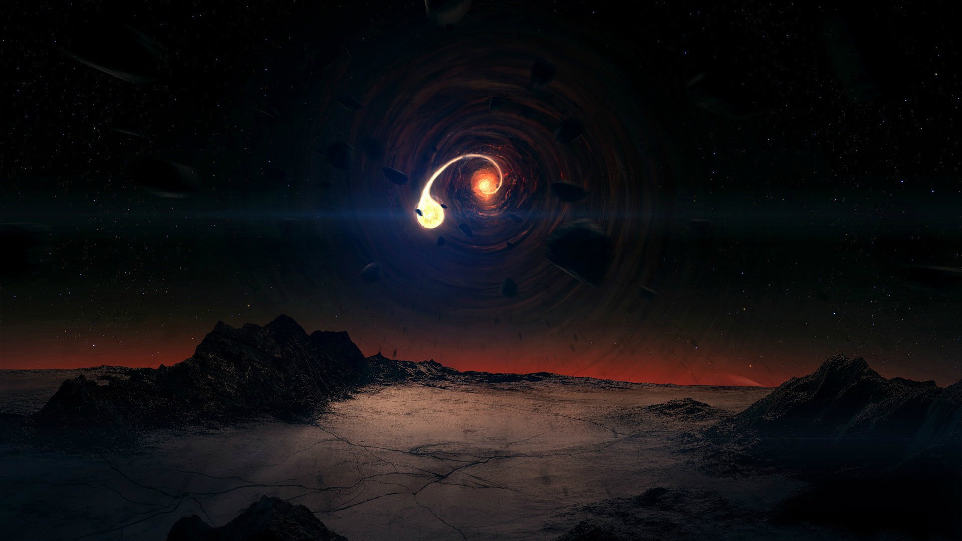 interstellar black hole wallpaper