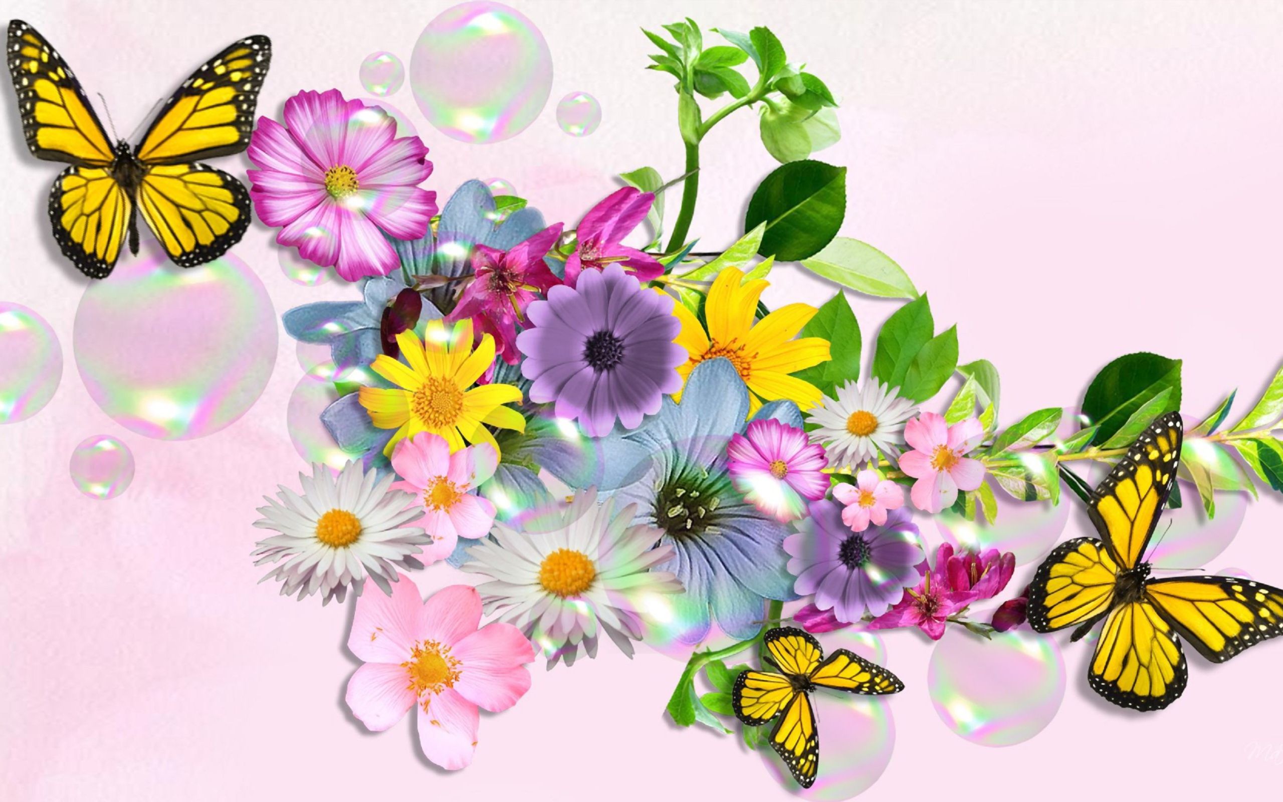 wallpapers of flowers and butterflies