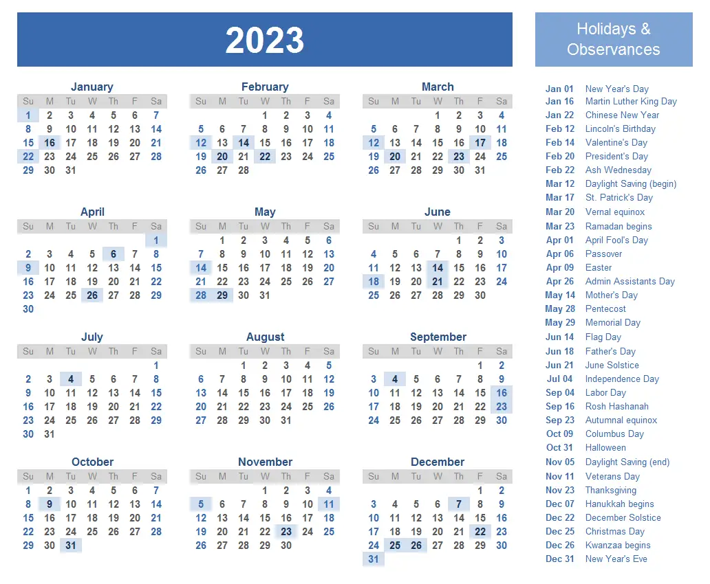 2023 year calendar wallpaper