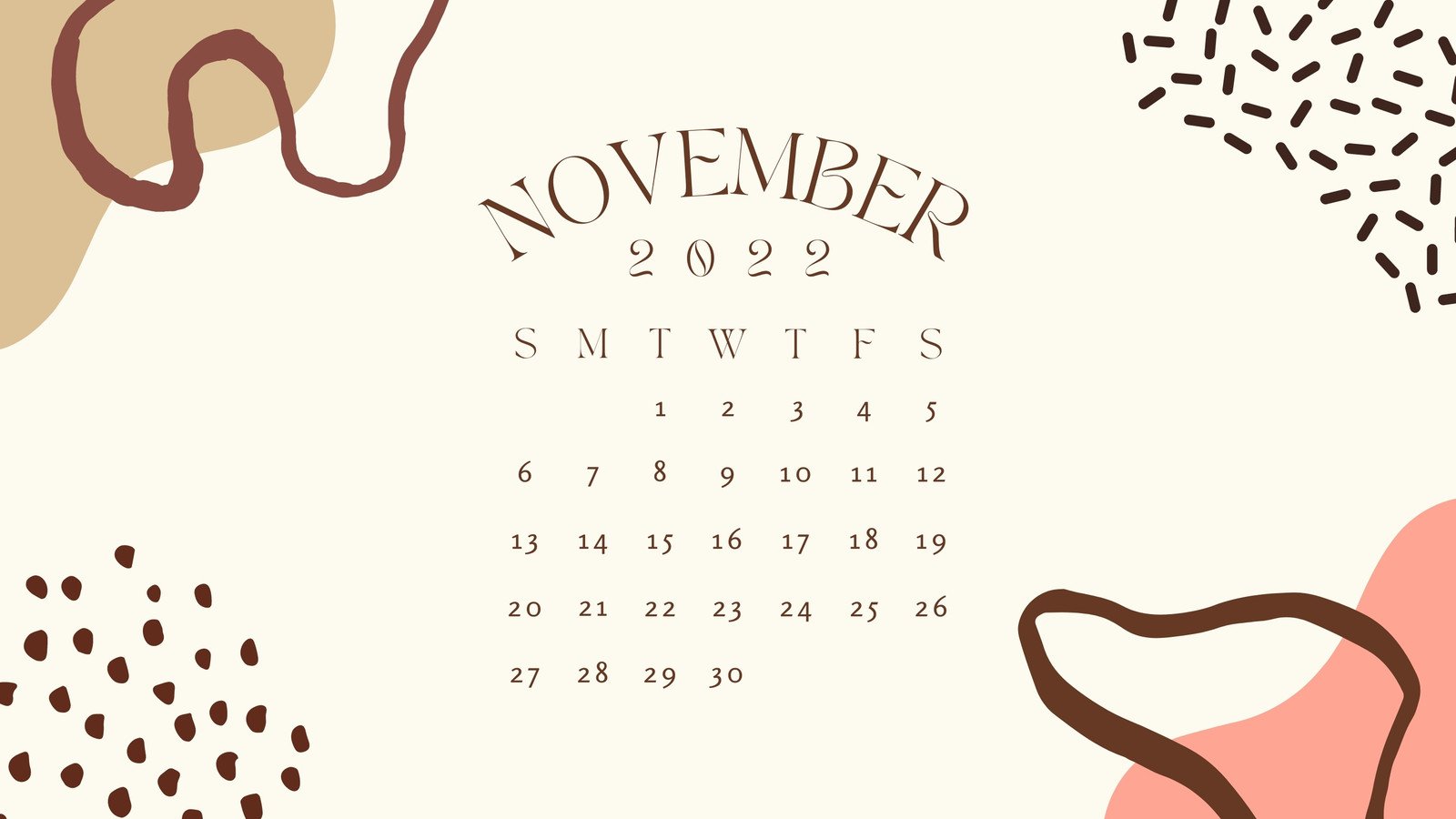november 2022 calendar wallpaper aesthetic