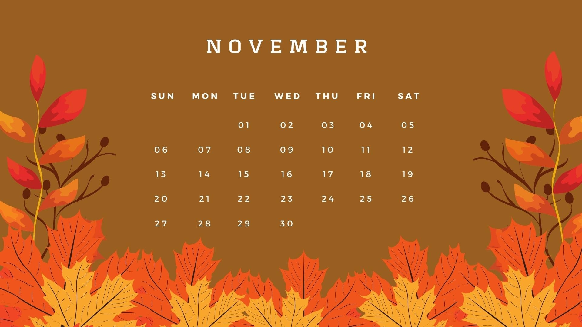 november 2022 calendar wallpaper free printable