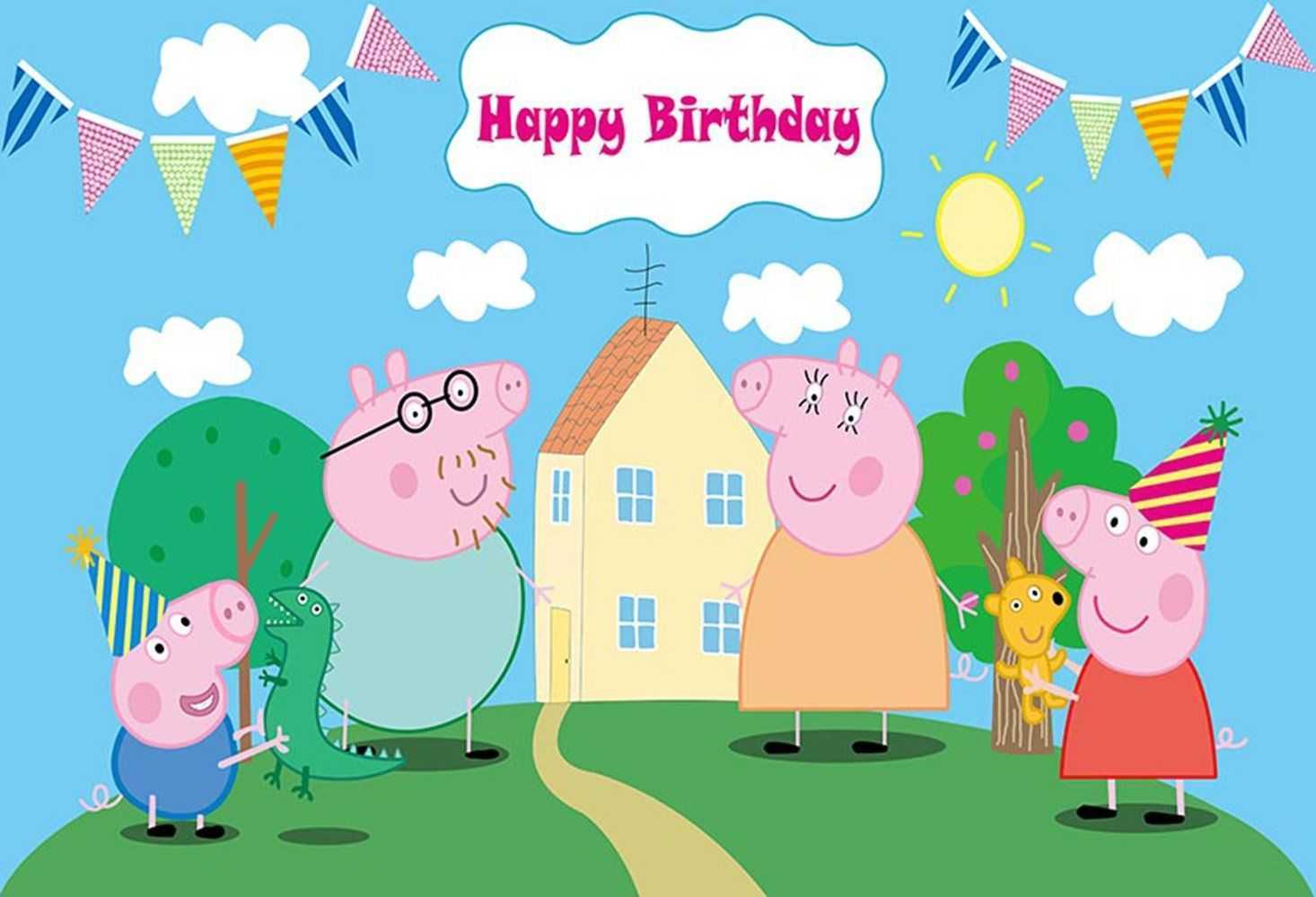 peppa pig house wallpaper happy birthday