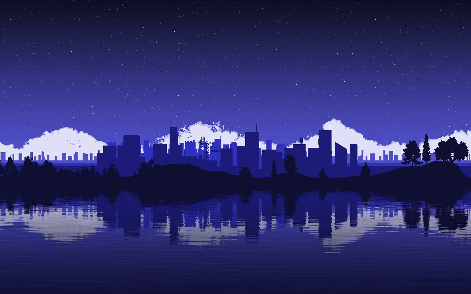 city pixel art wallpaper