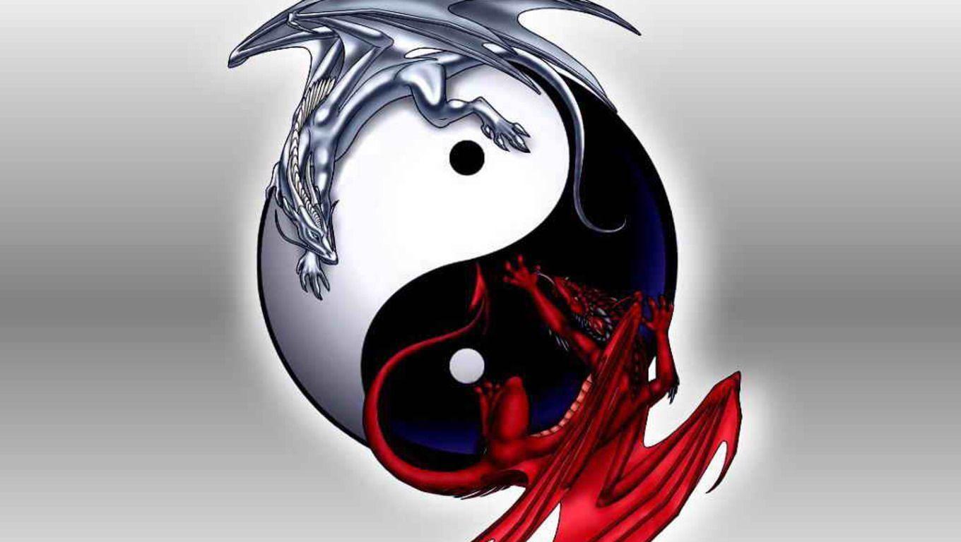 yin and yang coy fish, wallpapers yin yang
