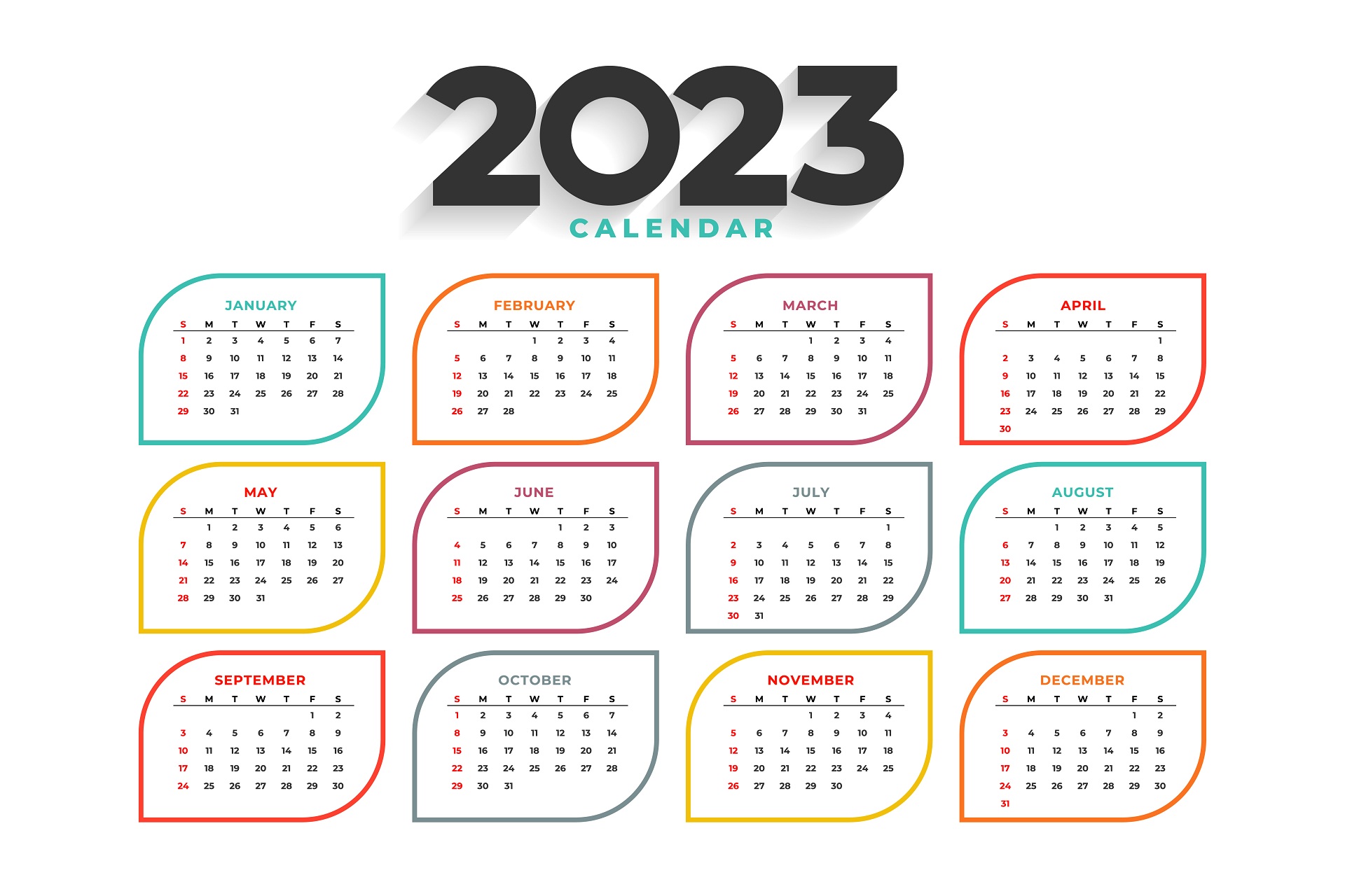 printable calendar 2023 wallpaper