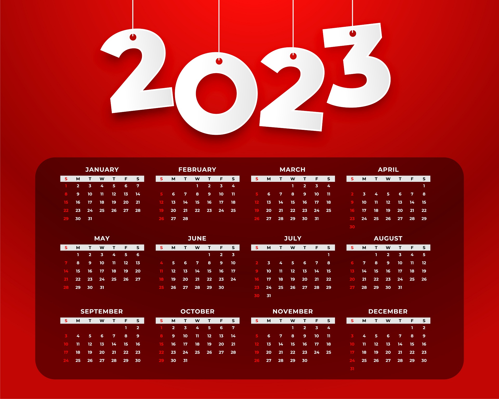 calendar 2023 printable wallpaper