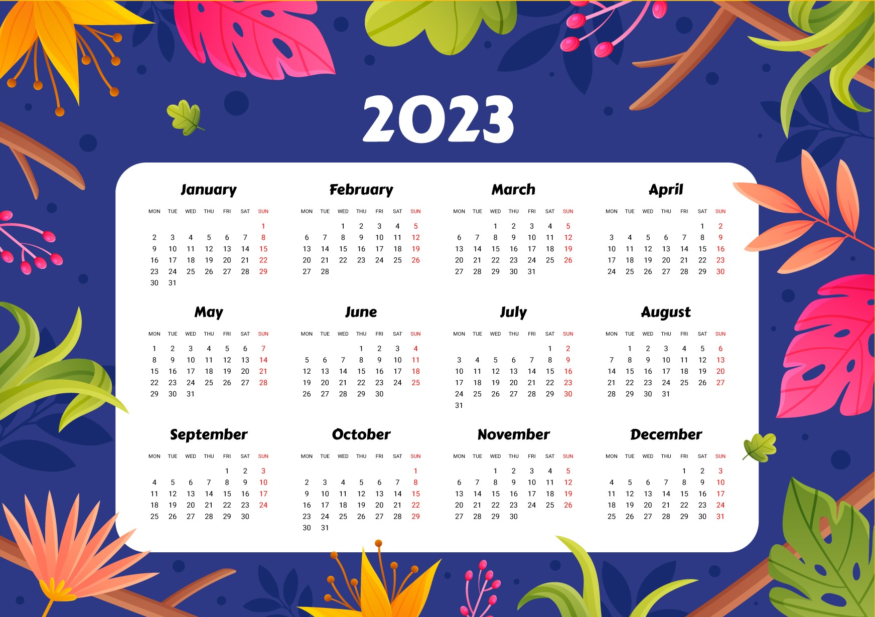 january 2023 calendar wallpaper