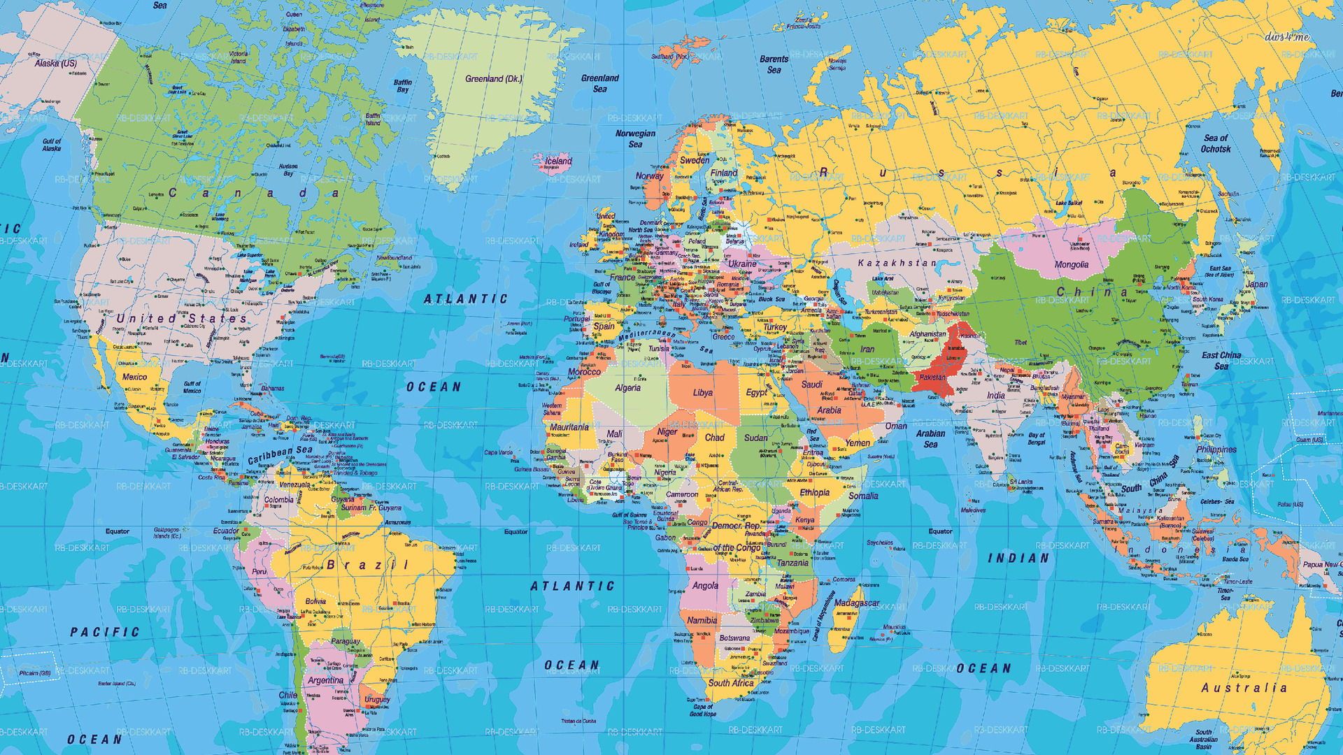 world maps screensaver